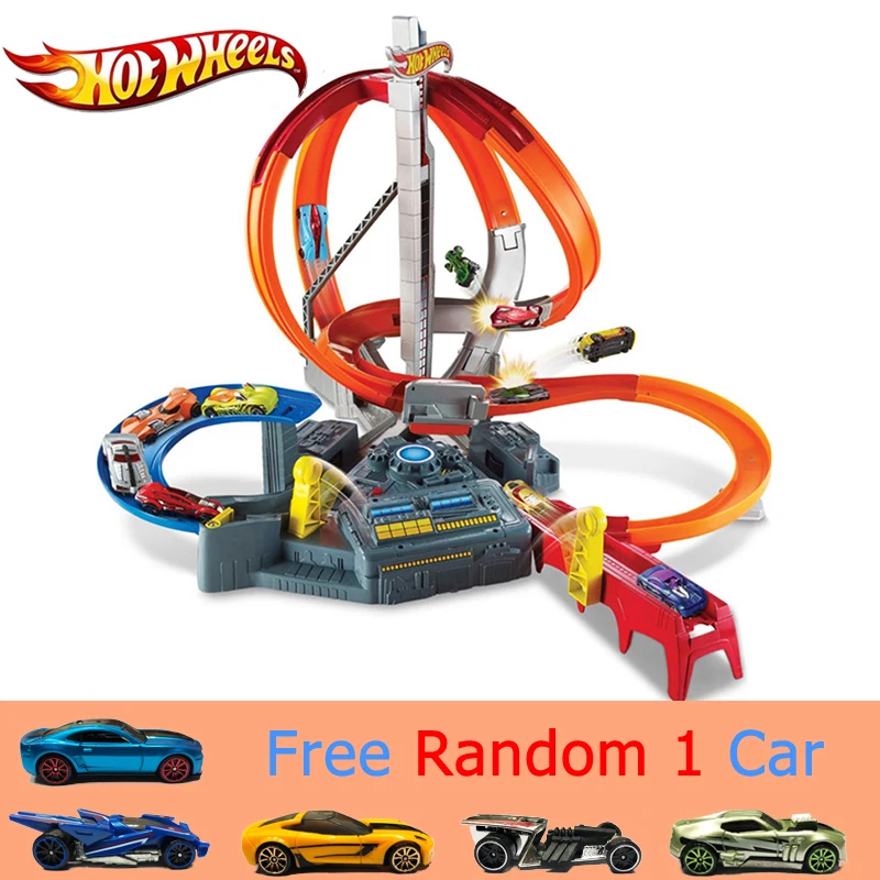 Genuine Hot Wheels Classic Car Toy Suit Miniatures Electric Track Toy Square City Hotwheels