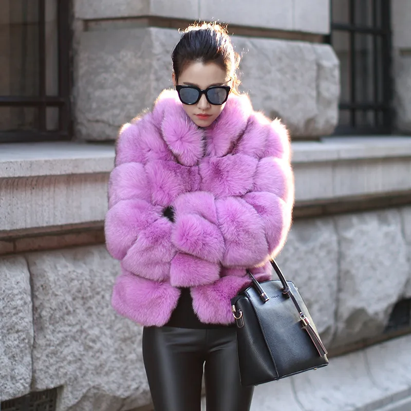 ZADORIN 2018 New Winter Coat Women Faux Fox Fur Coat Plus Size Women Stand Collar Long Sleeve Faux Fur Jacket Fur gilet fourrure