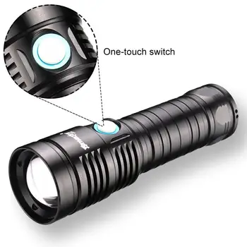 

Portable Micro Led Flashlight Metal Torch Light Adjustable 4 Modes Camping