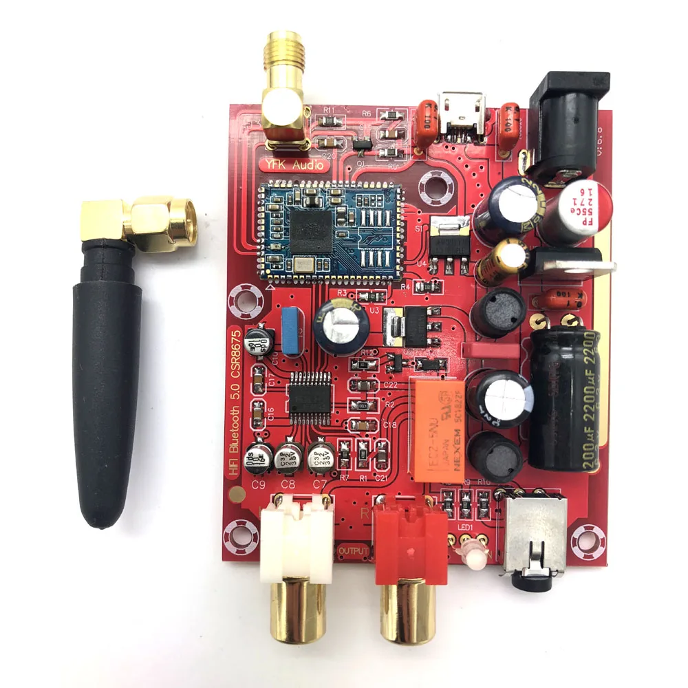 Lusya AUX вход Csr 8675 Беспроводная плата приемника Bluetooth 5 0 PCM5102A APTX HD I2S DAC декодер 24 бит с