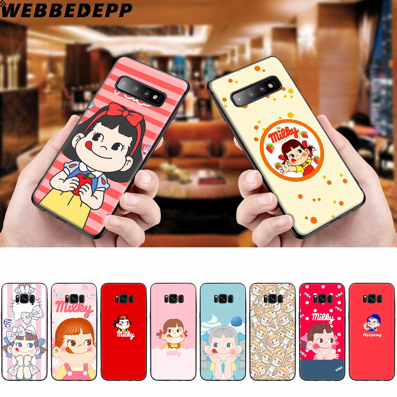 WEBBEDEPP Kawaii Milky Anime Girl Мягкий чехол для Samsung Galaxy S10 S10e S9 S8 Plus S7 S6 Edge &amp J6 2018 Note 10 9 8 |