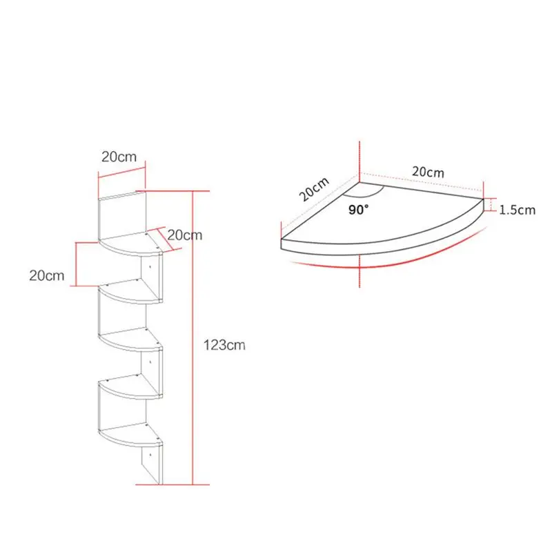 5 ярусов настенные угловые полки зигзаг угловая плавающая полка дисплея