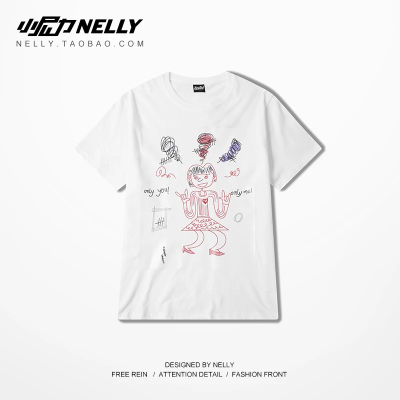 NELLY 2019 летняя спортивная футболка с короткими рукавами для девочек повседневные