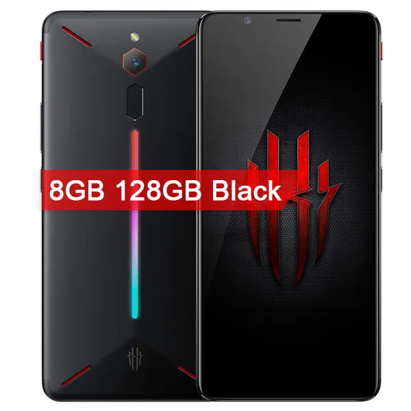 zte Nubia красный магический игровой мобильный телефон " Octa Core 6/8 GB/64 Гб 128 ГБ Полный Экран отпечатков пальцев Android 8,1 4G LTE смартфон - Цвет: 8GB 128GB Black