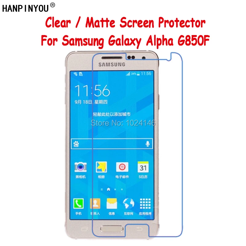 

New HD Clear / Anti-Glare Matte Screen Protector For Samsung Galaxy Alpha G850F 4.7" Protective Film Guard With Cleaning Cloth