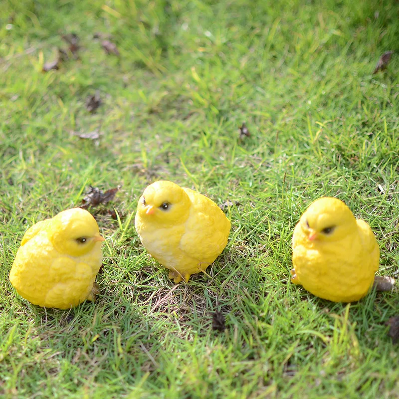 1 шт. маленькие желтые фигурки цыплят садовый орнамент уличные статуи Феи милые садовые фигурки животных украшения двора