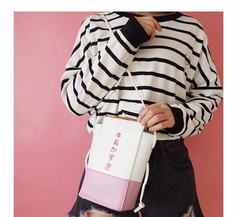 Японская мода, женская сумка-мессенджер для детей, девочек, молочная, милая, из искусственной кожи, сумка через плечо, женская сумка для макияжа сотового телефона