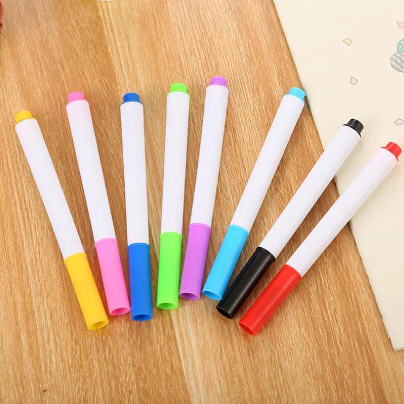 

8 Pcs/set Cute 8 Colors Colorful Erasable White Board Pens Highlighter Art Marker Pens Student Stationery Drawing Sketch Tools