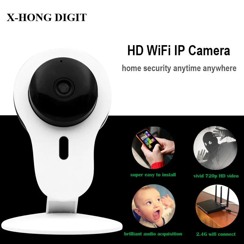 

X-HONG IPC 01 Smart Mini IP Camera wifi two way voice night vision support SD card Onvif motion detect for home security
