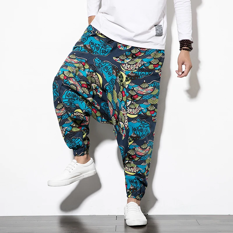 Высококачественные мужские штаны с принтом, спортивные штаны для бега, мужские спортивные штаны в стиле хип-хоп, китайский стиль, японский характер