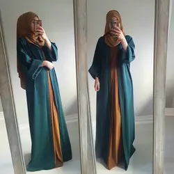 Buytiz ОАЭ Открыть стежка красный хаки черный Дубай Кафтан Халат длинный кардиган мусульманских абайя молитва платье для женщин турецк