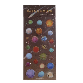 

1pc/ Package Cute Creative Flower Planet Gold Foil Stickers Diy Pvc Transparent Decorative Stationery Stickers Scrapbook Album