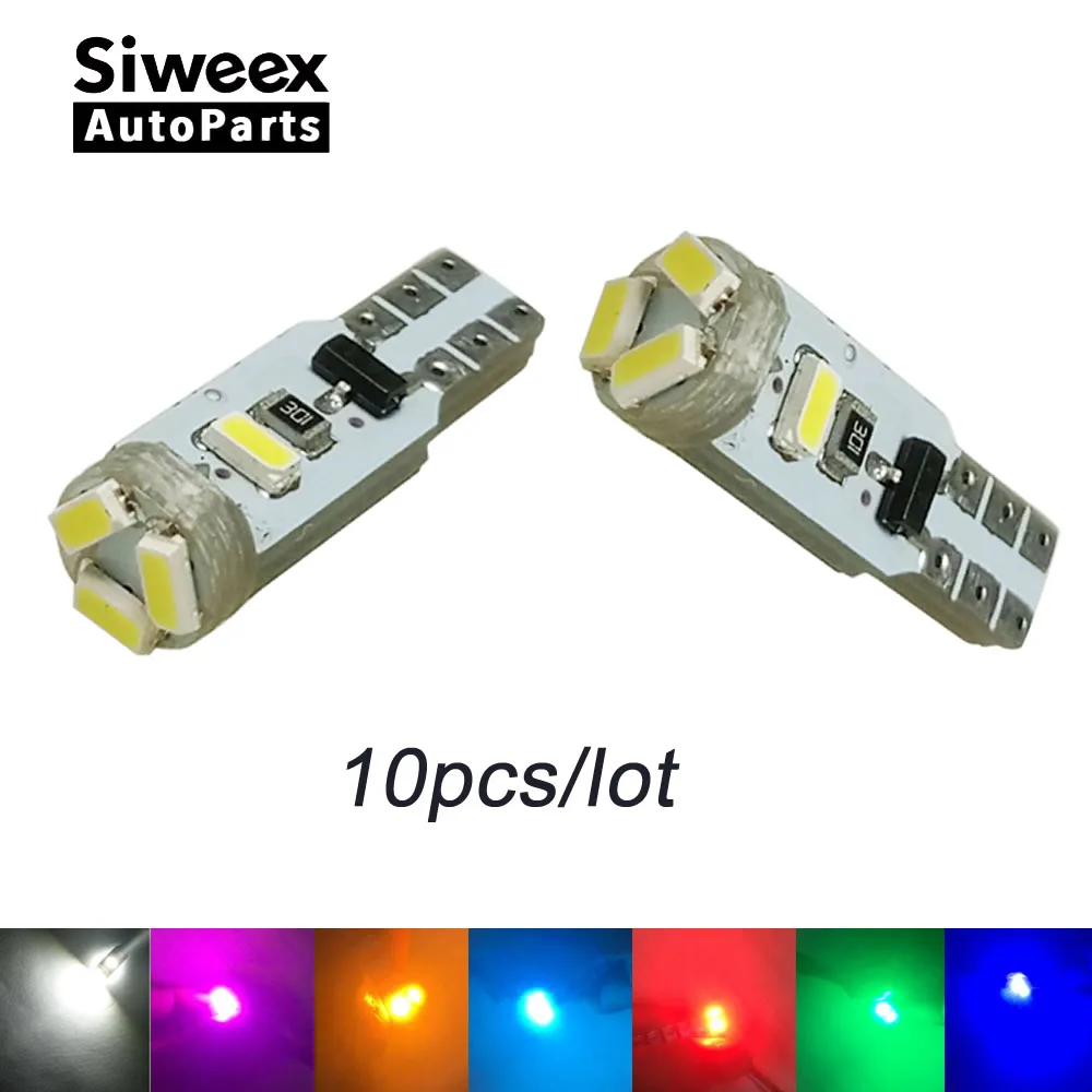 10 шт. авто светодиодный T5 5 Smd 3014 Клин светильник белый DC12v инструмент