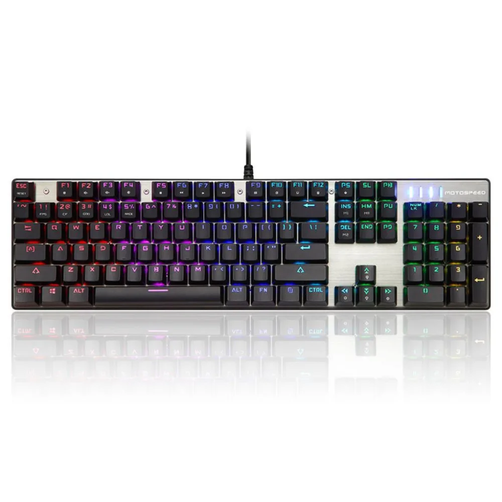 

Fashion Ergonomic design Mechanical Keyboard Red Switches Colorful backlit with 10 LED modes More than 50 million keystroke