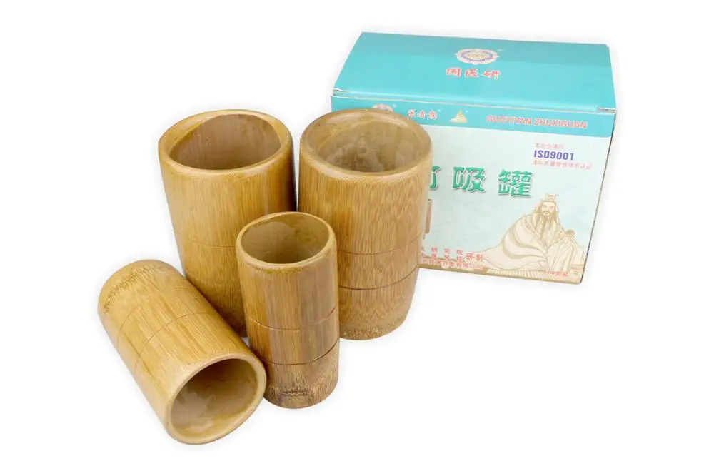 Medical Natural Wood Bamboo Suction Tube Bamboo Cupping Device can Bamboo Vacuum Cupping Cans acupoint Massage Dampness expel