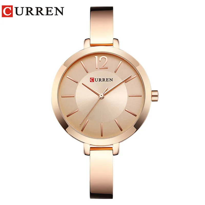 

CURREN Fashion Gold Women Watches 9012 Stainless Steel Ultra thin Quartz Watch Woman Romantic Clock Women's Watches Montre Femme