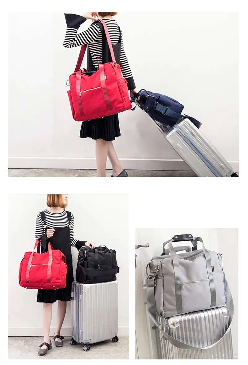 Модная Женская дорожная сумка большой емкости, Короткие складные сумки на плечо, багажная сумка, водонепроницаемые сумки на выходные