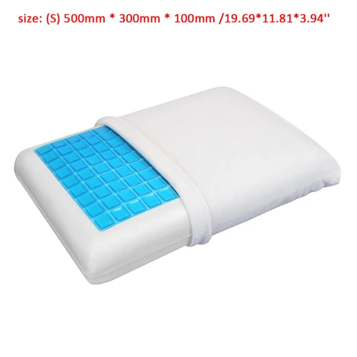 Подушка с эффектом памяти, белая гелевая Подушка для кровати, синяя охлаждающая Ортопедическая подушка для сна, путешествия, шеи, усталость, уличная подушка - Цвет: 01 S