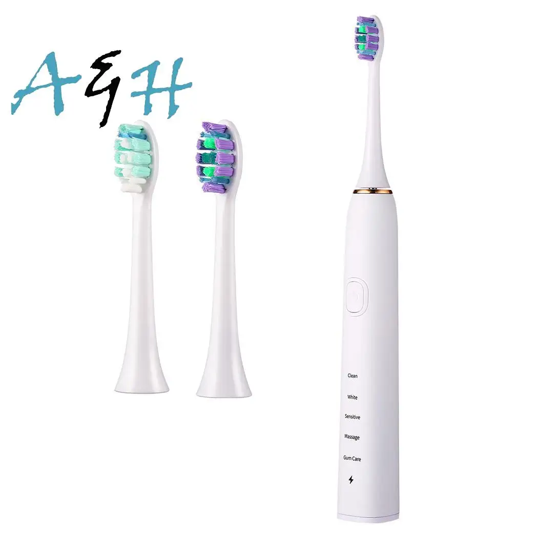 

Electric Sonic Toothbrush Smart Time 5 Brushing Modes IPX7 White 750mAh Waterproof Oral 3W DV 5V Care