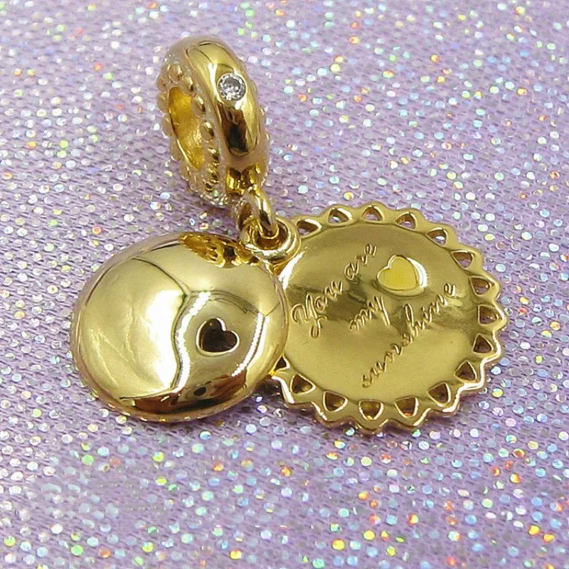 

2018 Spring 925 Sterling Silver You Are My Sunshine Charms Beads Fit Original Pandora Charm Bracelets DIY for Women Jewelry