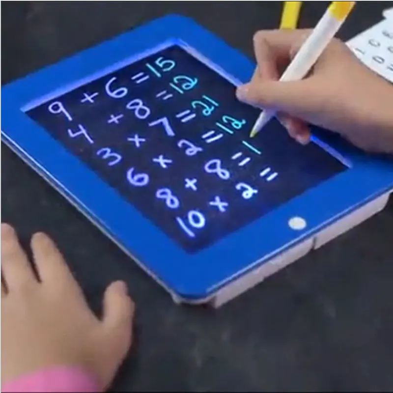 Placa de Escrita para Plástico Placa com Caneta Magia Desenho Almofada Criativo Arte Mágica Escova Crianças Clipboard Presente 3d Led 9 com caneta escova crianças clipboard presente