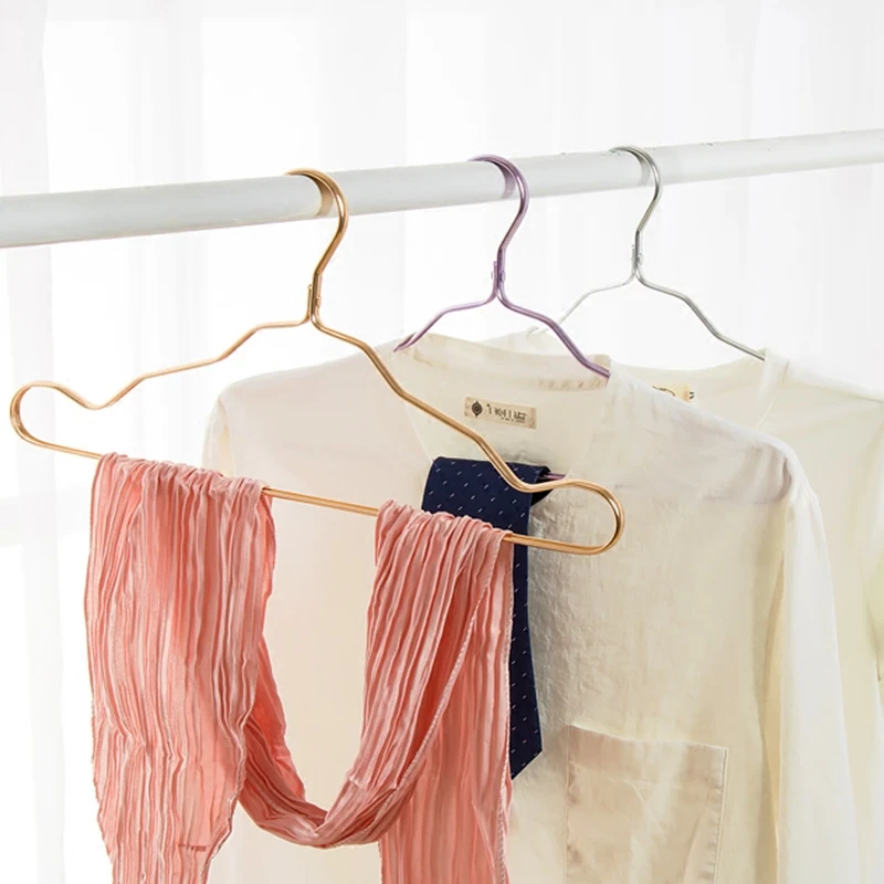 10pcs/lot 42cm Clothes Hanger Durable Antideformation Non-slip Aluminium Alloy Closet Adult Skirt Dress Towel Storage hangers
