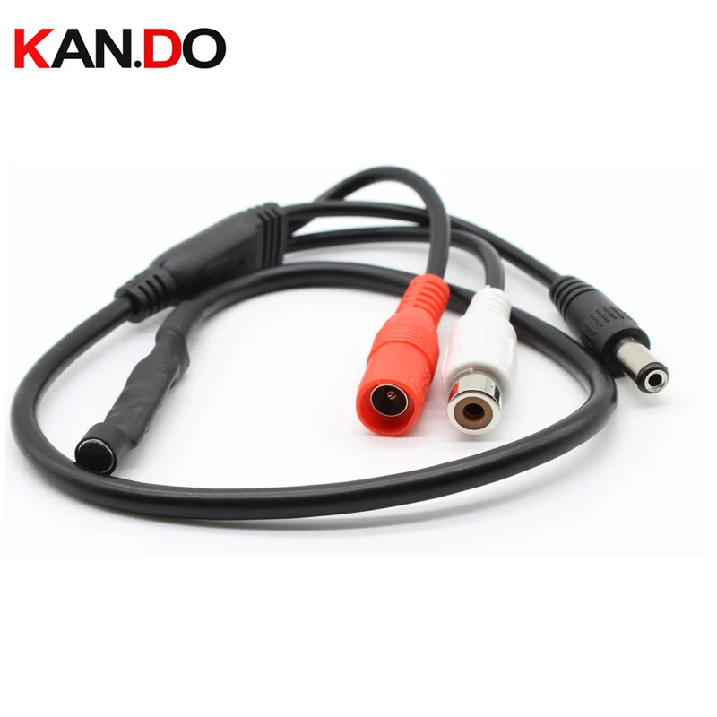 

High Sensitivity CCTV mic Audio Microphone cable for Security Camera 12V DC Power RCA Output