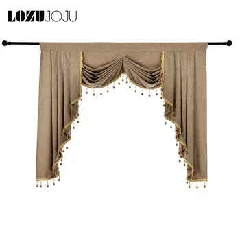

LOZUJOJU Rustic Home Decor Valance Short Curtains Thread Cloth All Match Windows Kitchen Drops Beads European Modern Design