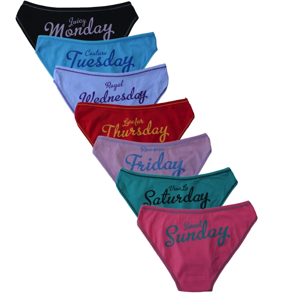 

LOLOISIS Women Underwear Cotton Every Weekdays Sexy Ladies Panties Knickers Briefs Lingerie for Women (6 pcs /lot) SIZE:M L XL