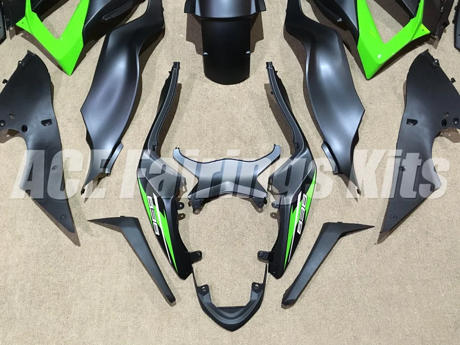 Abs Обтекатели комплект подходит для kawasaki Ninja ZX6R 636 599 2013 6R 13, 14, 15, 16, 17, ZX-6R тела в комплекте, милые черного и зеленого цвета