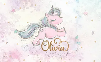 

custom unicorn birthday colorful clouds background High quality Computer print party backdrop