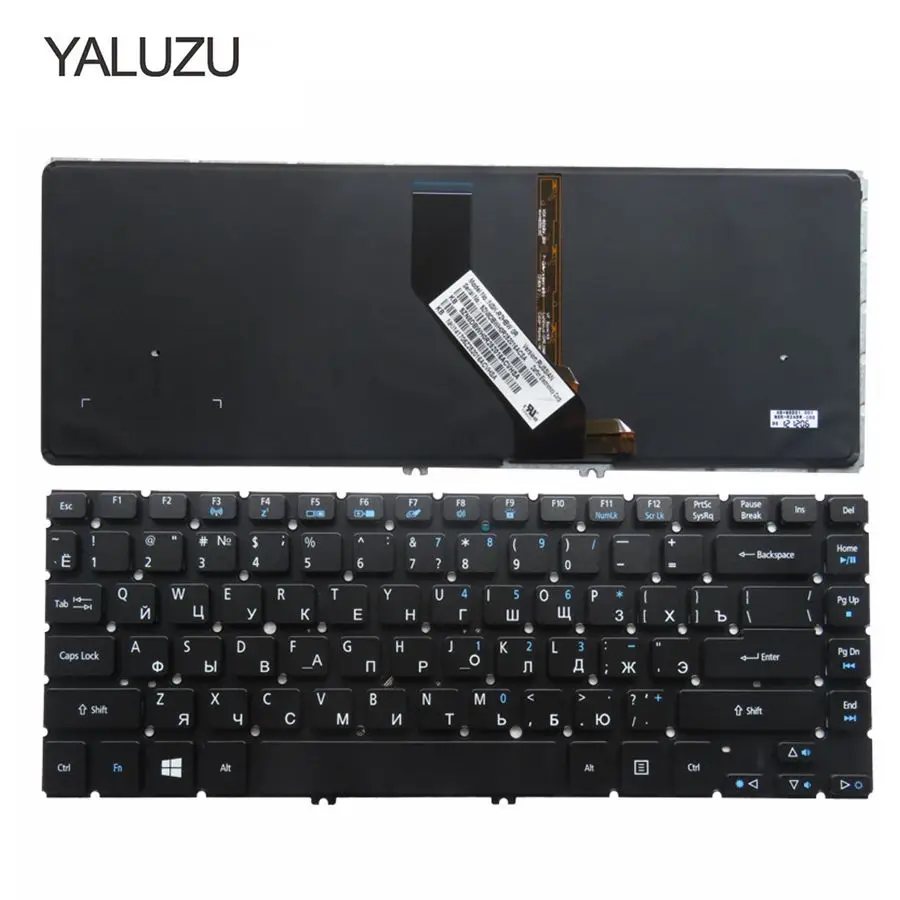 YALUZU Русская клавиатура для Acer Aspire V5-431 v5-431g V5-471 v5-471g V5-471-6876 V5-471-6485 M3-481 R7-471 MS2360 с подсветкой