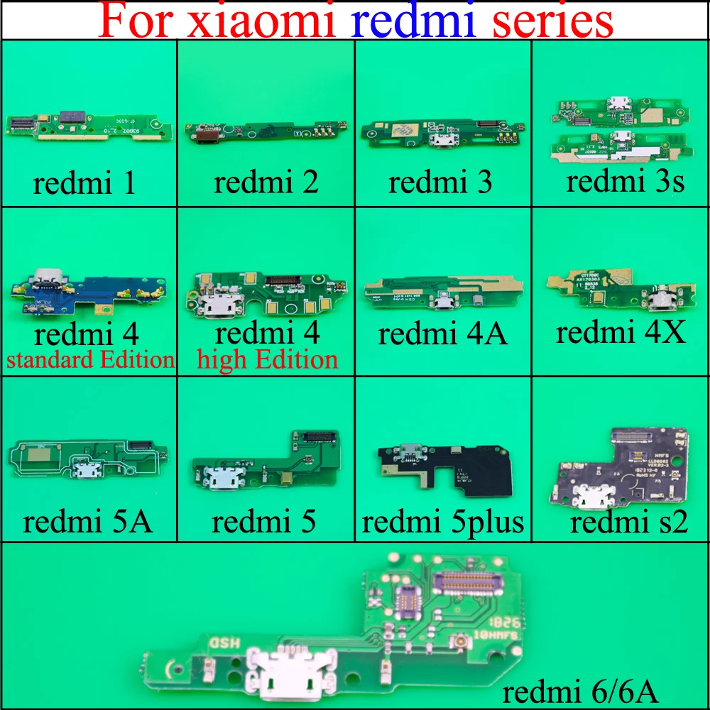 

YuXi Dock Connector Micro USB Charging Port Flex Cable Ribbon Module For xiaomi For redmi 1 2 3 3s 4 4A 4X 5 5A 5plus s2 6 6A