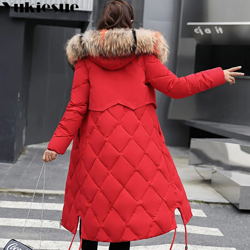 2018 New Winter Jacket Women Faux Fur Hooded Parka Coats Female Long Sleeve Thick Warm Snow Wear Jacket Coat Mujer Quilted Tops