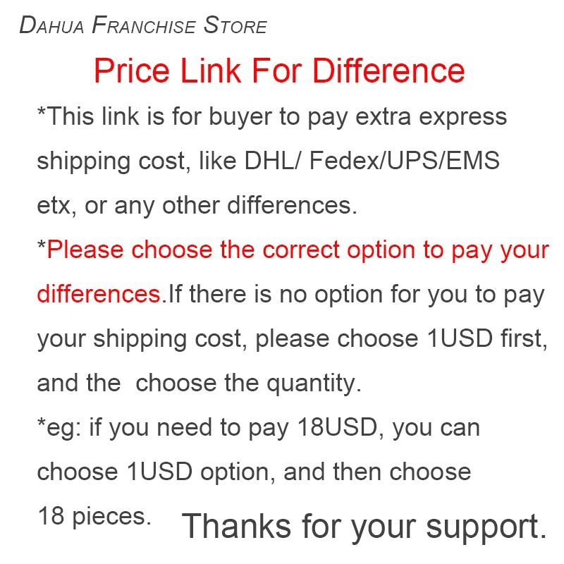 

Price link for extra fee, like differences, extra shipping cost