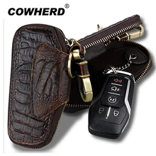 Держатель ключа кошелечного типа натуральная кожа крокодила ключевой бумажник для Для мужчин Винтаж органайзер для ключей сумка автомобилей экономка случае