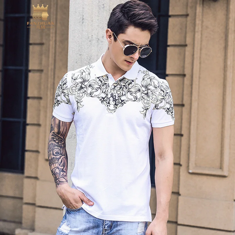 

FANZHUAN free shipping new fashion men's casual male Short-sleeved polo shirt male 2019 spring Korean round neck summer 925024