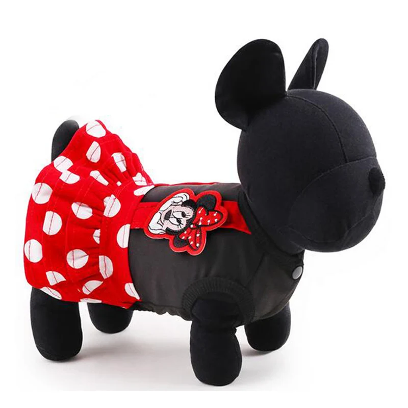 

Shop Hot Sale Pets Dresses Cute Red Dots Mickey Mouse Dog Dresses Sizes XXS-L Yorkshire Poodle Costumes In Spring and Summer