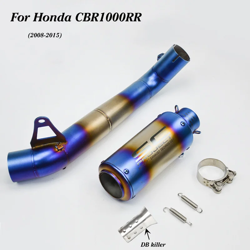 Слип CBR1000RR выхлопная система для мотоцикла выхлопная труба средняя труба соединительные трубы Слип на трубу для Honda CBR1000RR 2008-15 - Цвет: Stainless steel Midd