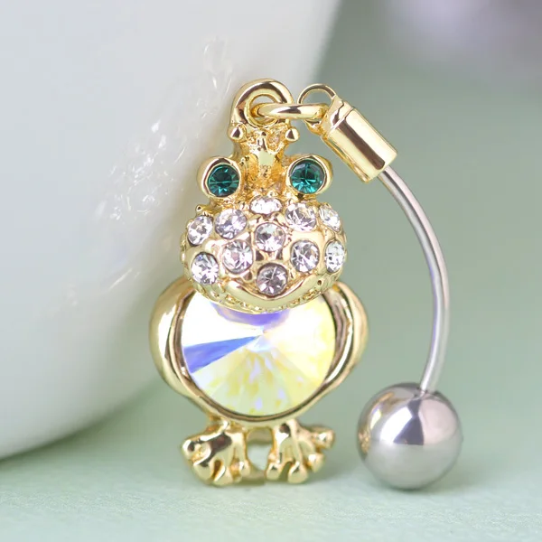 Buy Flash Rhinestone Frog Piercing Belly Button Cross