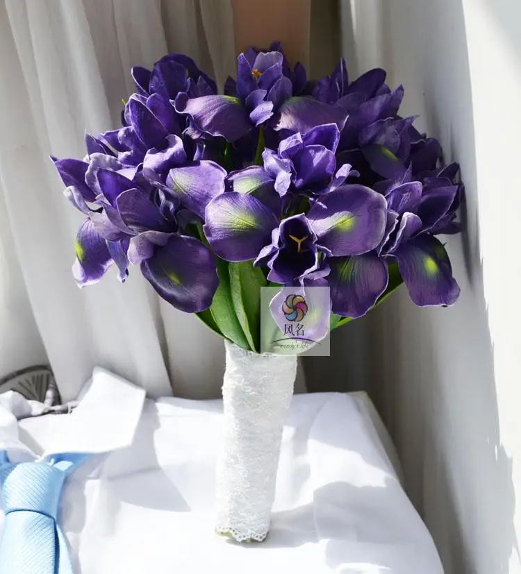 

Handmade artificial flower wedding flower iris PU flower-de-luce bride holding flowers