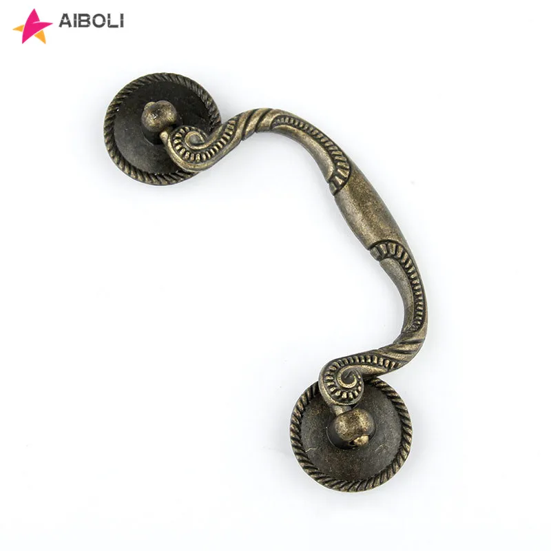 

AIBOLI Zin alloy door handles vintage cabinet knobs and handle 96mm vintage floral pattern drawer handles for furniture