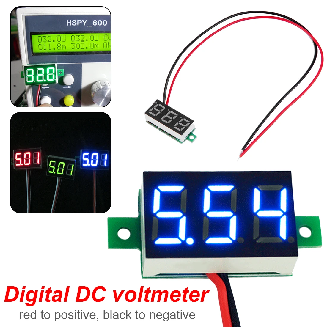 

0.36 inch Mini Digital Voltmeter DC2.5V-30V LED Display Module Voltmeter Voltage Tester Panel Meter Gauge