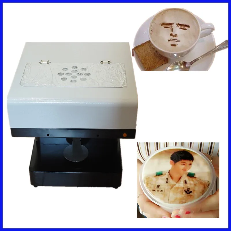 

Newest model white type colorful printing on cookie, food, cake,flower etc coffee printer machine for sale