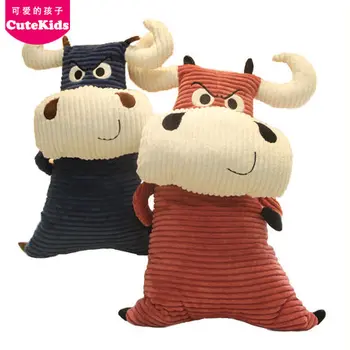 

Candice guo plush toy cartoon animal cattle cow bull ox soft sofa sleeping pillow rest cushion baby christmas birthday gift 1pc