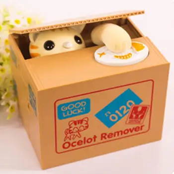 

Itazura Stealing Money Meina Cat Coin Bank, Electric Money Box, Novel Gadgets & Toys