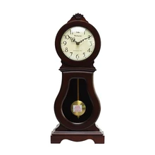 Weilingdun Music Hourly Chiming High Quality Table Clock Europe Antique Wooden Mute Quartz Desktop Clock T20238