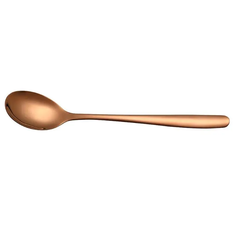 5 цветов ложка из нержавеющей стали с длинной ручкой ложка для льда кофейная чайная ложка домашняя кухня столовые ложки гаджеты - Цвет: Rose Gold spoon