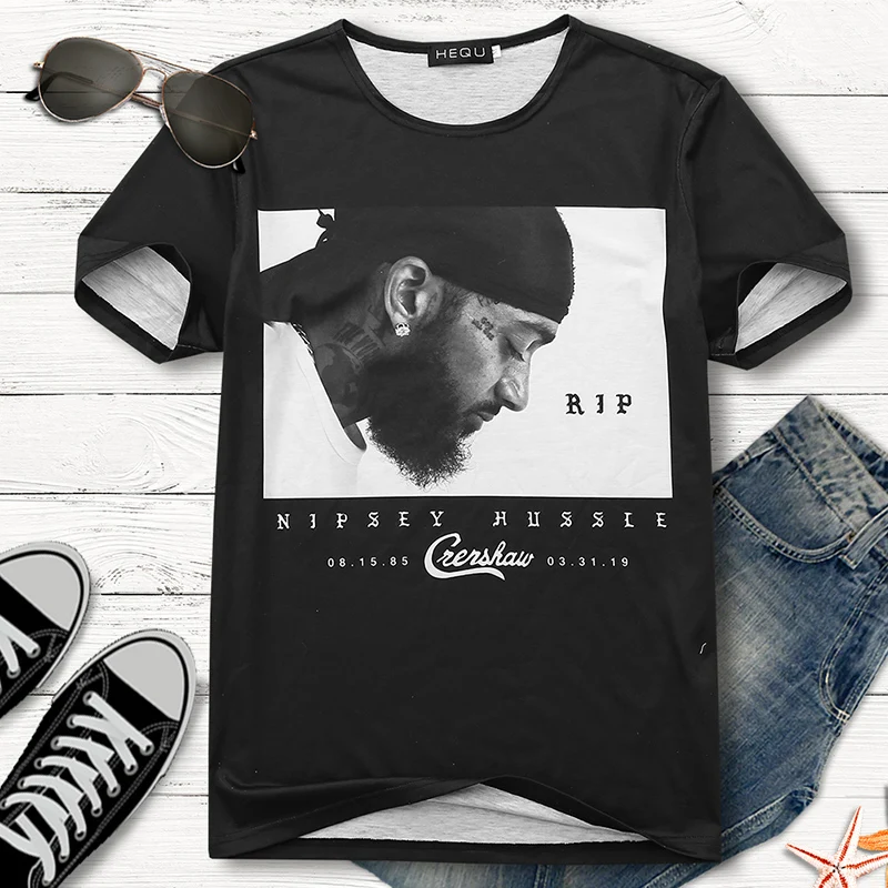 Футболки memento Nipsey Hussle, летние крутые Топы с коротким рукавом, футболки в стиле хип-хоп, повседневные свободные черные хлопковые футболки