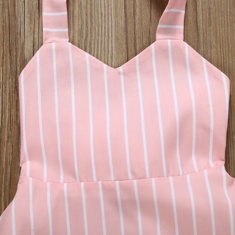 

Baby striped print dresses for girls Casual Sleeveless Striped Pattern Dress Backless Design Costume Baby Children Sundress